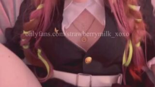StrawberryMilk_xoxo Gets Drilled By Boyfriend In Mitsuri Cosplay